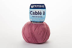 Пряжа Mondial Cable 8, Color No.0865 суха троянда