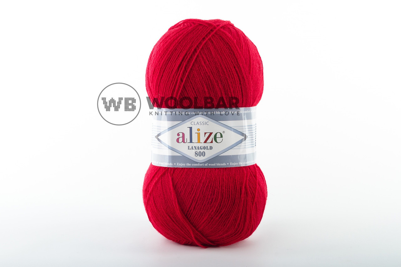 Пряжа Alize Lanagold 800 56 червоний