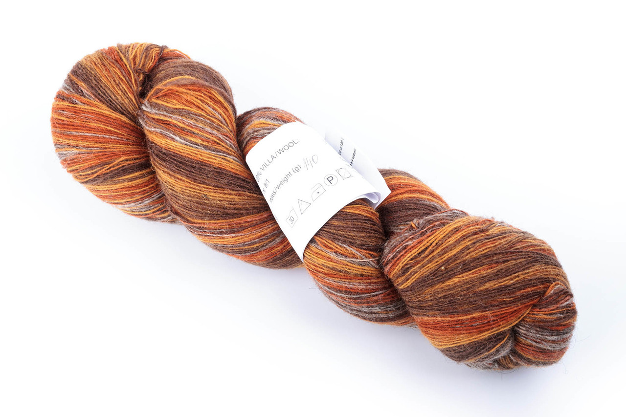 Пряжа Aade Long Kauni, Artistic yarn 8/1 Grey Orange (Сіро-жовтогарячий), 100 г