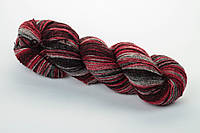 Пряжа Aade Long Kauni, Artistic yarn 8/1 Grey-Red (Серо-Красный), 100 г