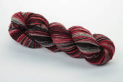 Пряжа Aade Long Kauni, Artistic yarn 8/1 Grey-Red (Сіро-Червоний), 100 г