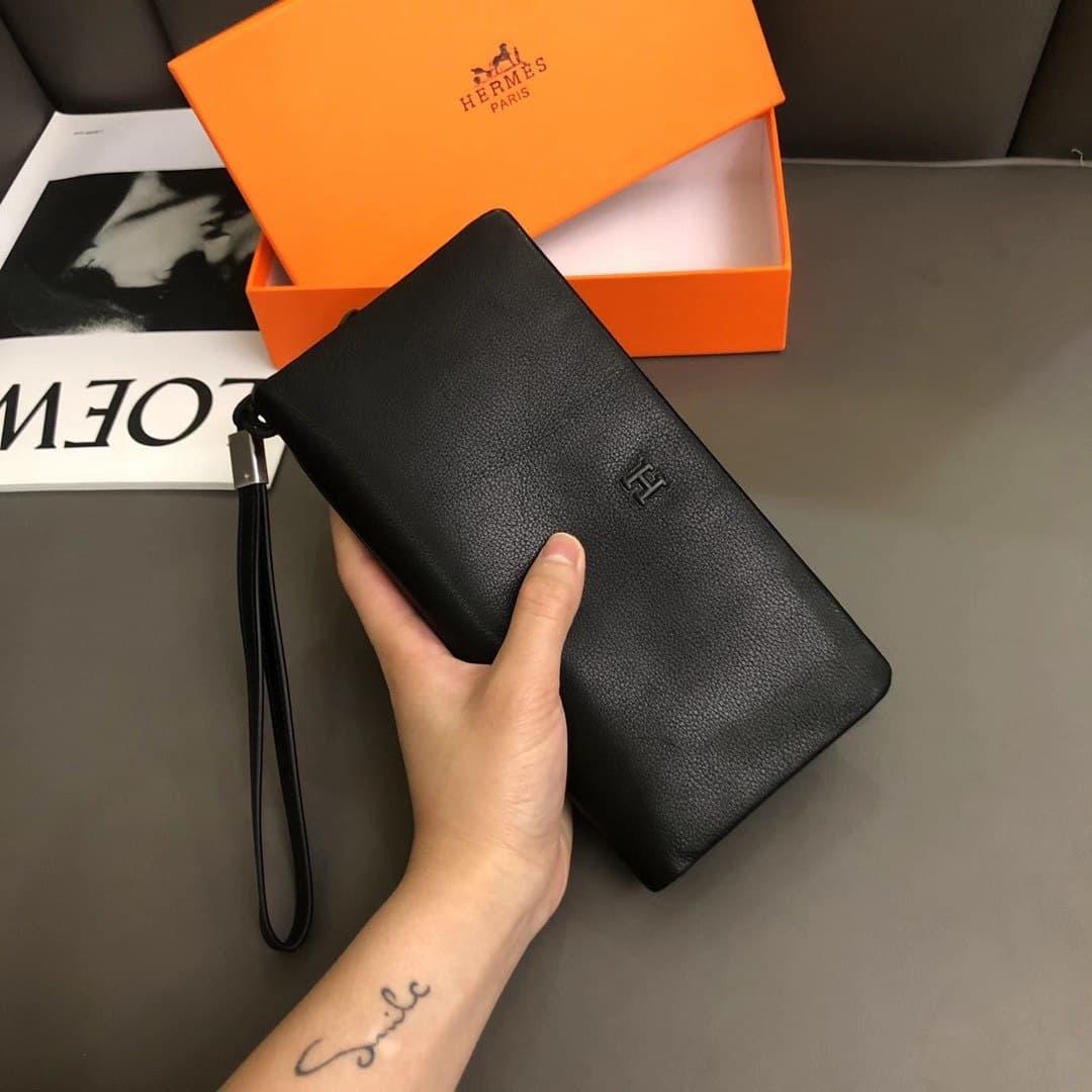Чоловічий чорний Клатч Hermes, фото 1