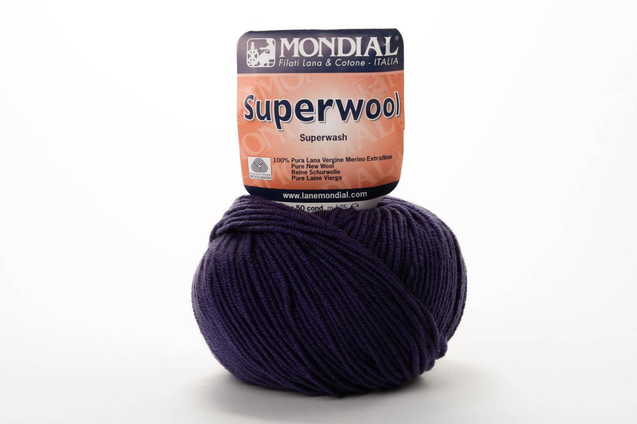 Пряжа Mondial Superwool 0059 темно-синій