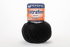Пряжа Mondial Extrafine Superwash, Color No.0200 чорний