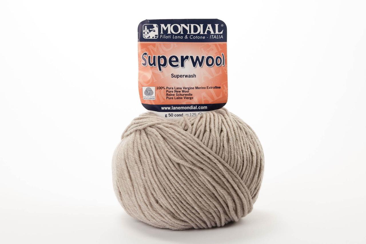 Пряжа Mondial Superwool 0300 сіро-бежевий