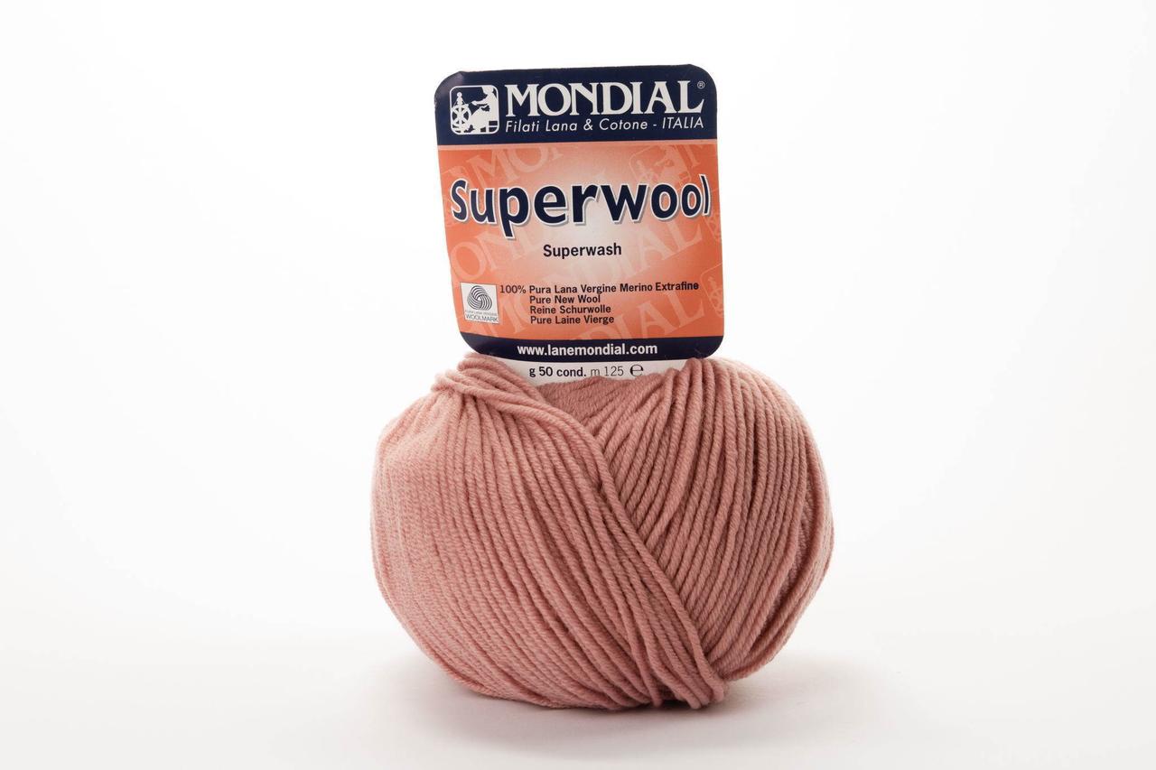 Пряжа Mondial Superwool 0861 брудний рожевий