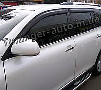 Дефлекторы окон (ветровики) Toyota Highlander 2007-2013 (Hic)