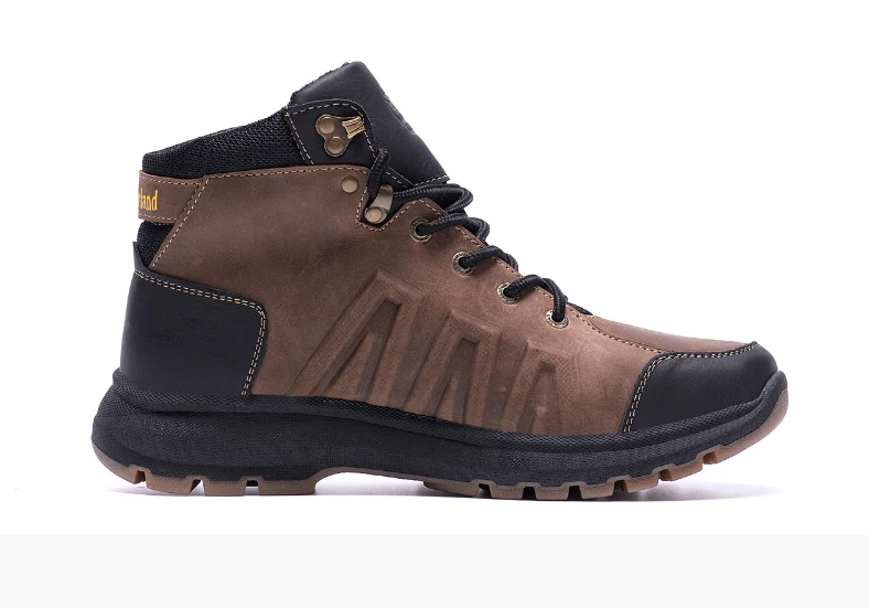 Чоловічі зимові шкіряні черевики Timberland brown leather коричневі, фото 1