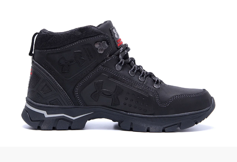 Чоловічі зимові шкіряні черевики Under Armour black чорні
