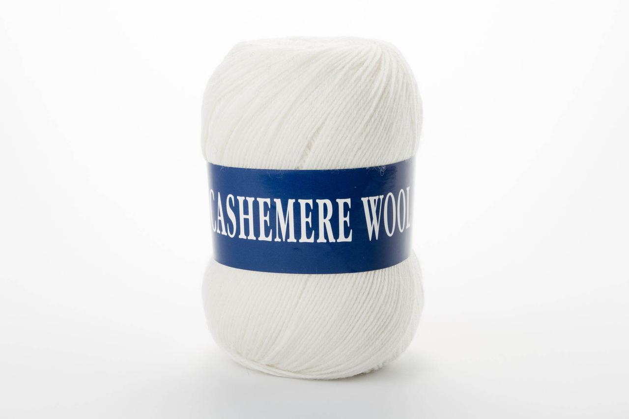 Пряжа кашемірова Lana Cashemere Wool, Color No.1001 білий