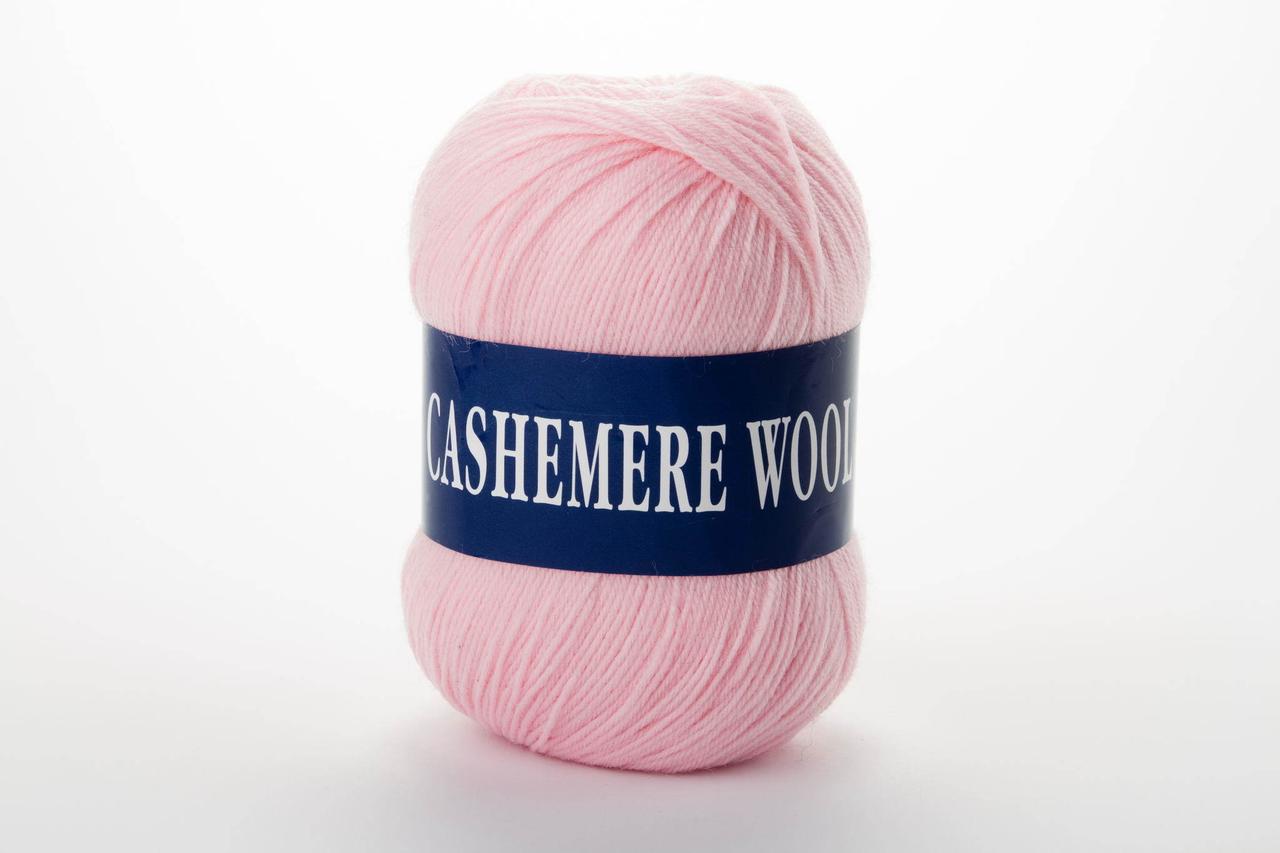 Пряжа кашемірова Lana Cashemere Wool, Color No.1021 світло-рожевий, фото 1