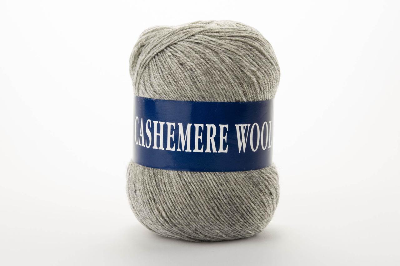 Пряжа кашемірова Lana Cashemere Wool, Color No.1022 середній сірий натуральний