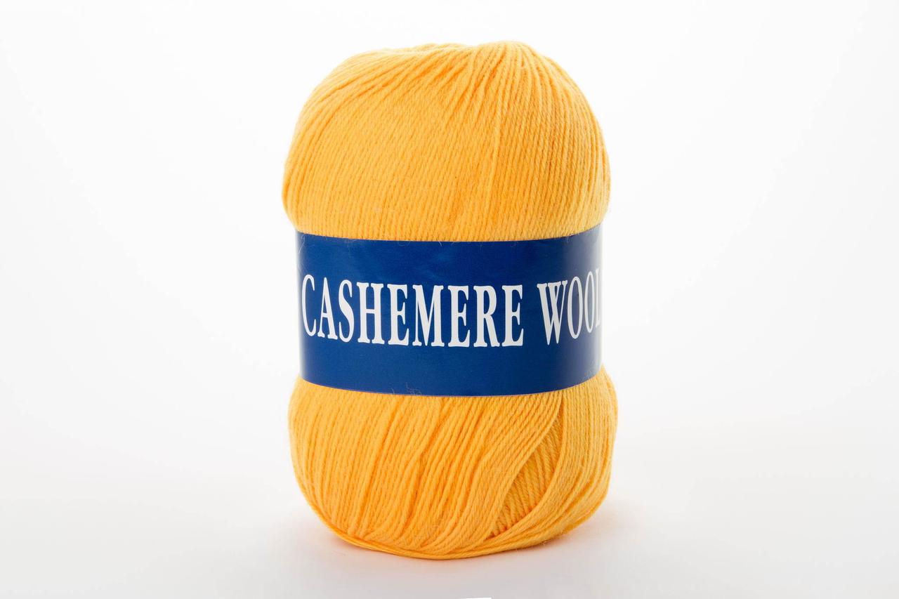 Пряжа кашемировая Lana Cashemere Wool, Color No.1025 жёлтый