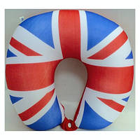 Подушка дорожная "UK Style" 25,5х28,5 см, с силиконовыми шариками, синт.ткань