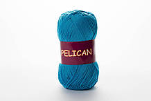 Пряжа бавовняна Vita Cotton Pelican, Color No.3981 яскрава світла бірюза