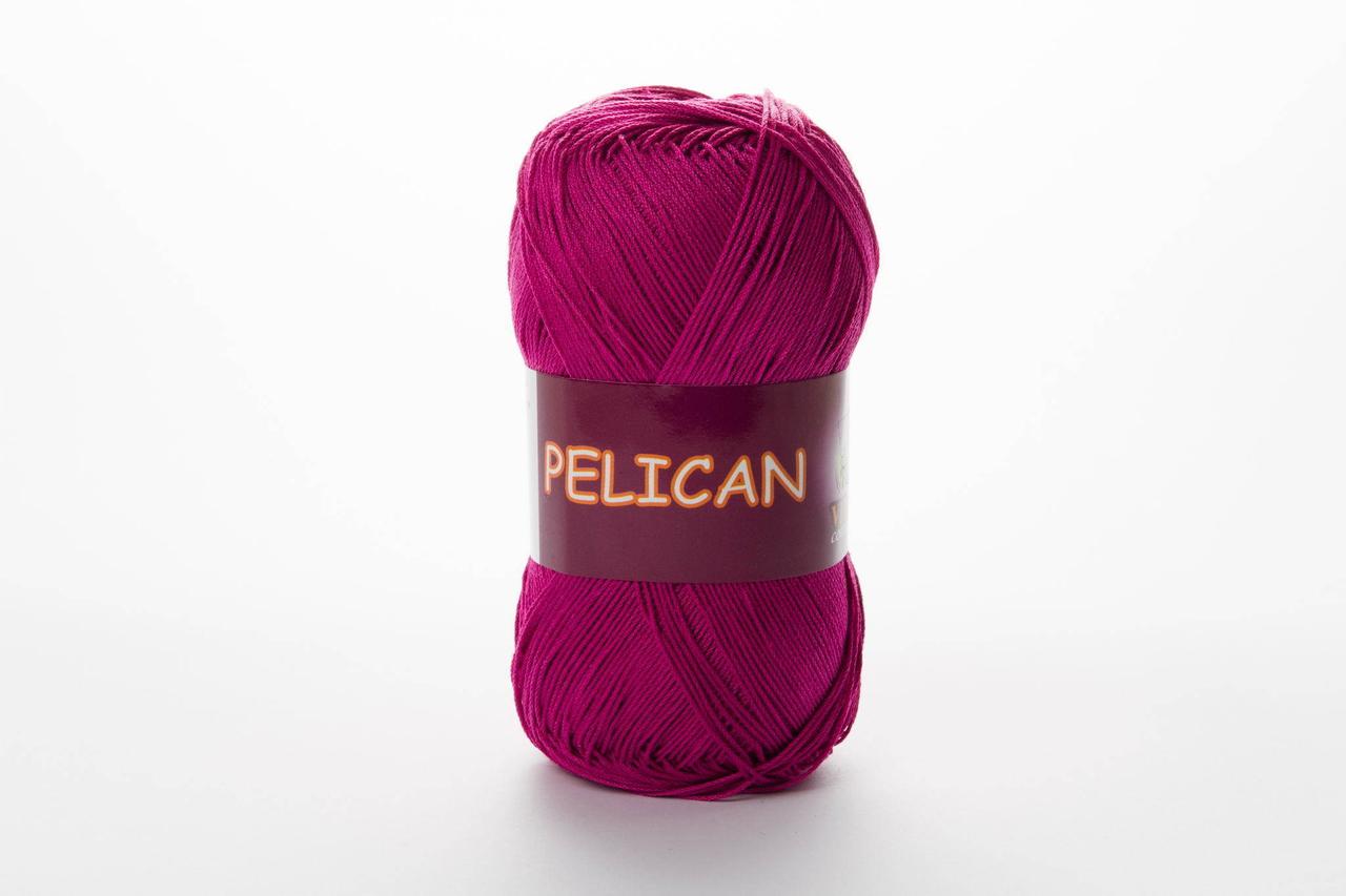 Пряжа бавовняна Vita Cotton Pelican, Color No.4002 насичений рожево-бузковий