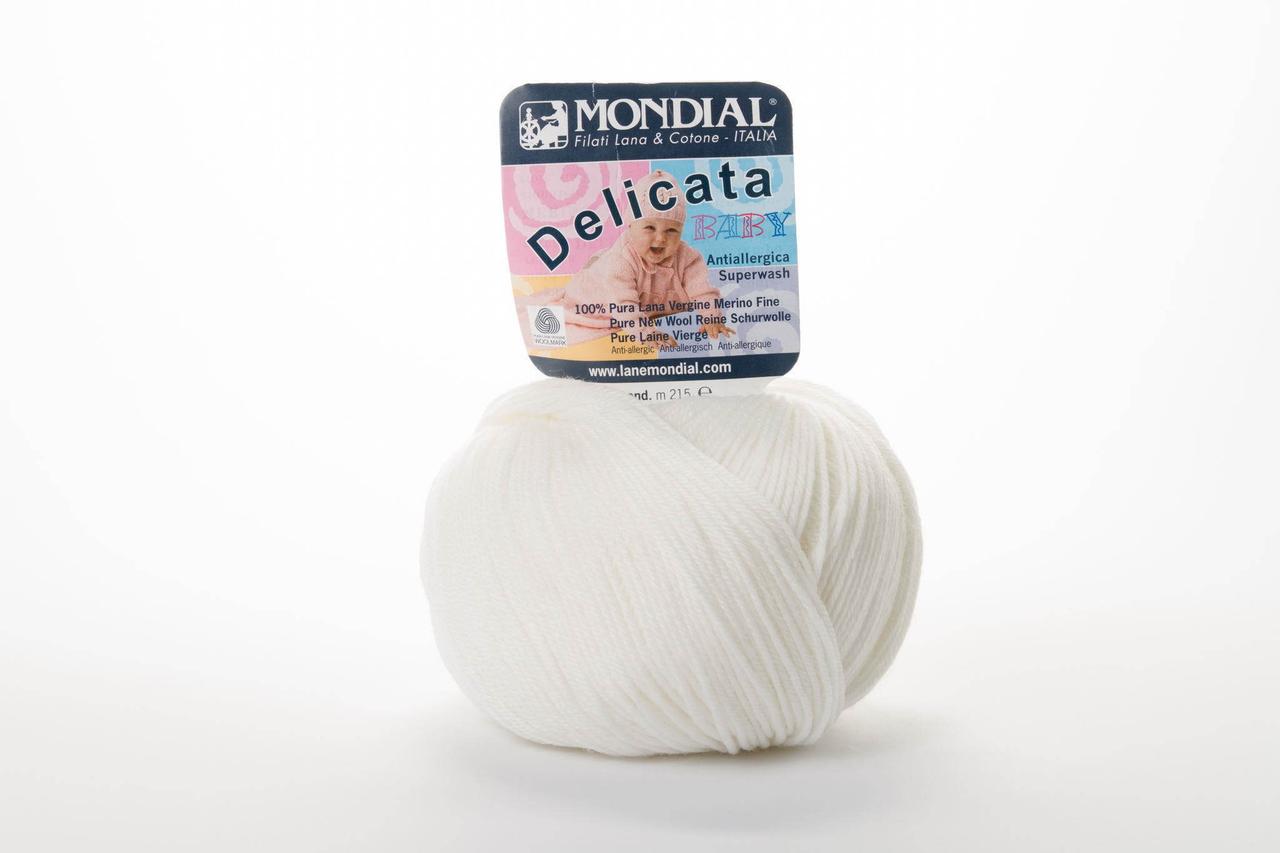 Пряжа Mondial Delicata Baby 0100 білий