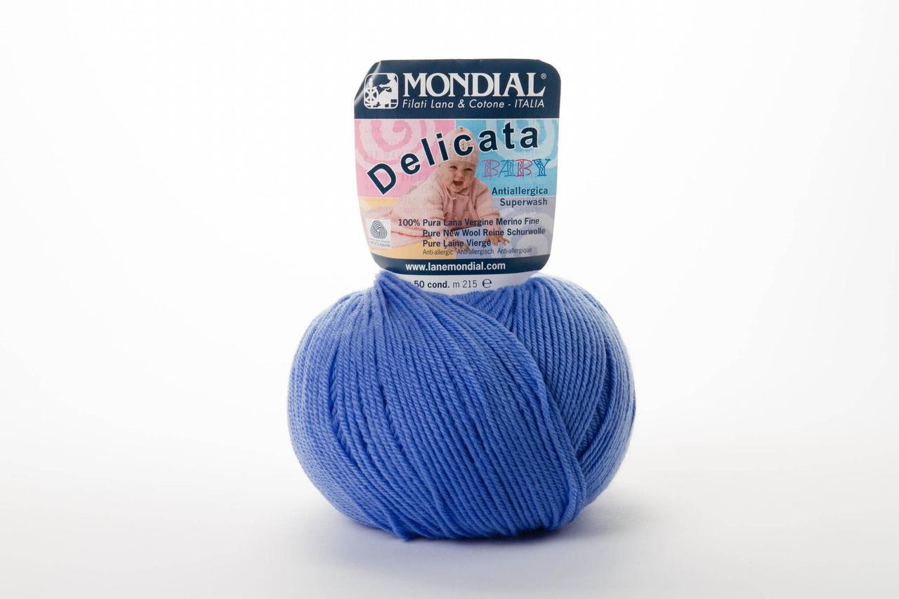 Пряжа Mondial Delicata Baby 0309 насичений блакитний