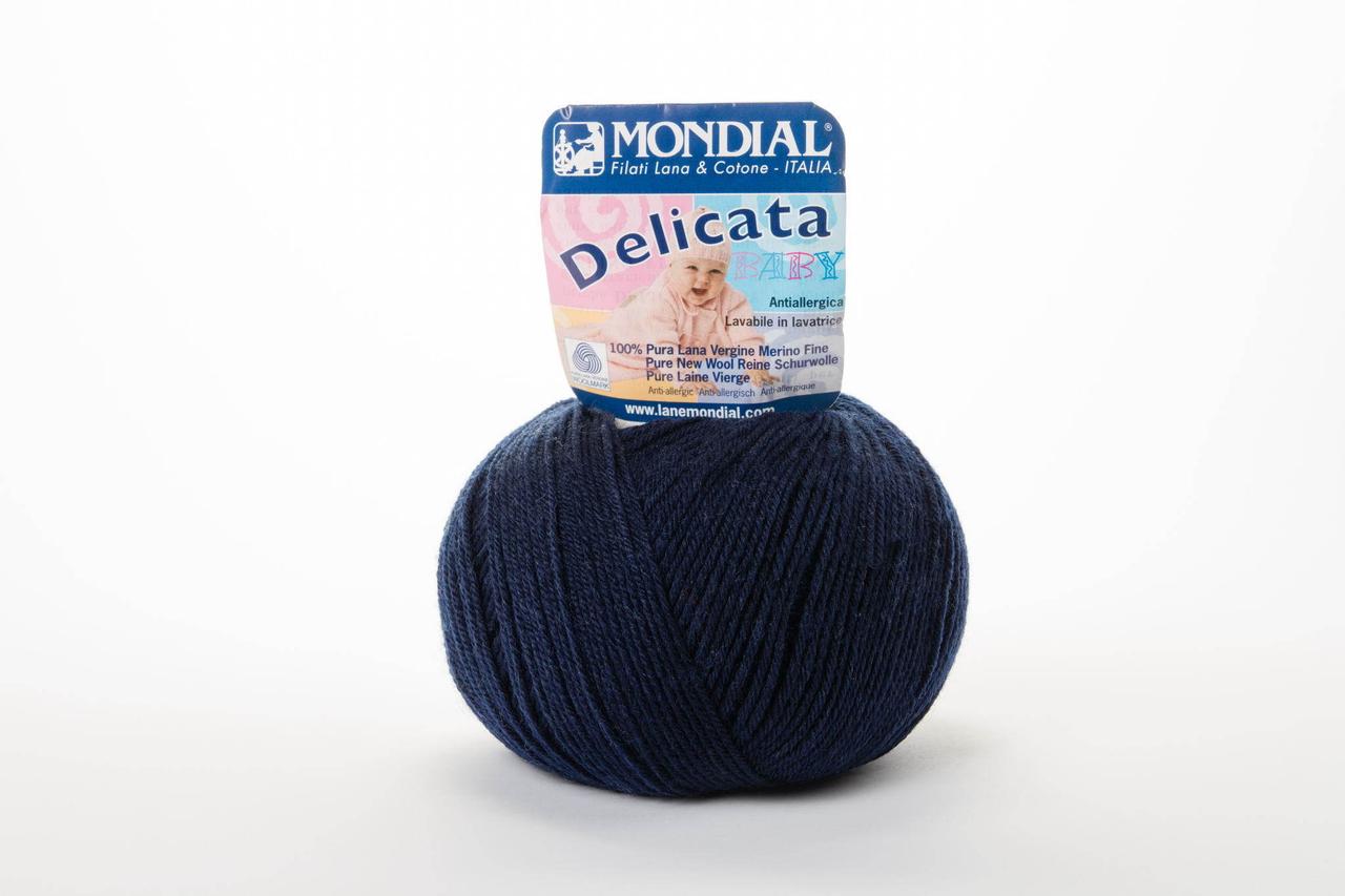Пряжа Mondial Delicata Baby 0417 темно-синій