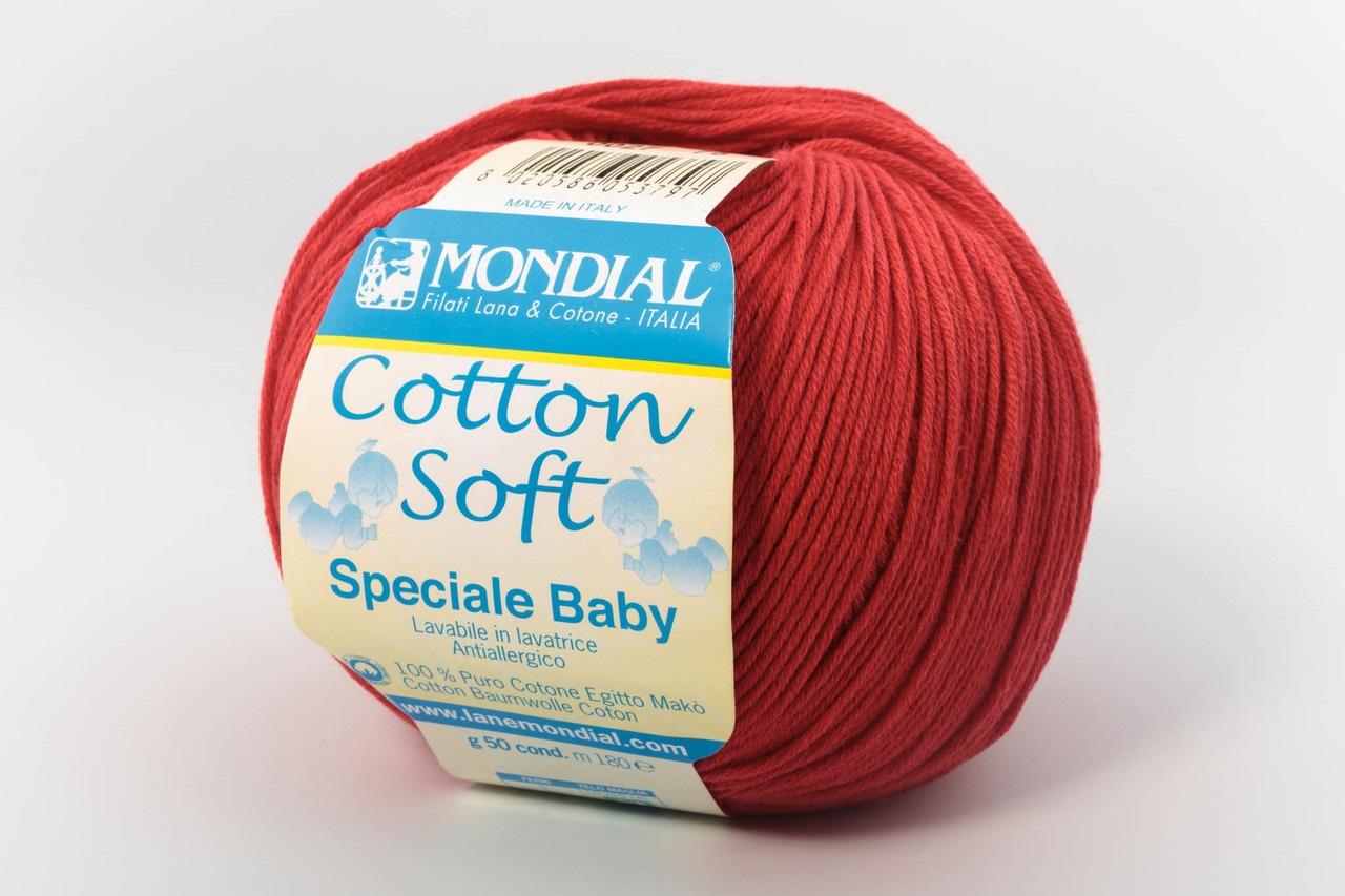 Пряжа Mondial Soft Cotton (Speciale Baby) 0027 червоний