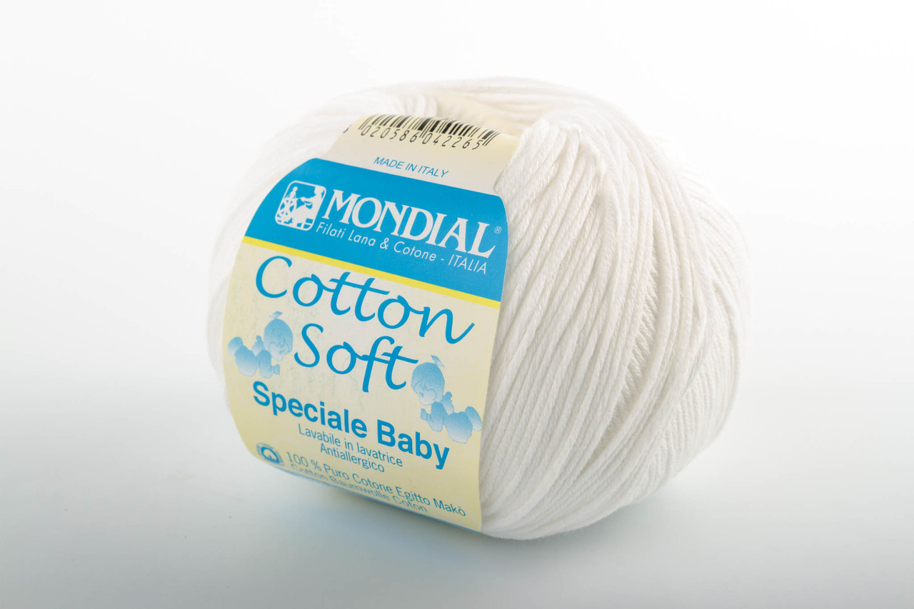 Пряжа Mondial Soft Cotton (Speciale Baby) 0100 білий