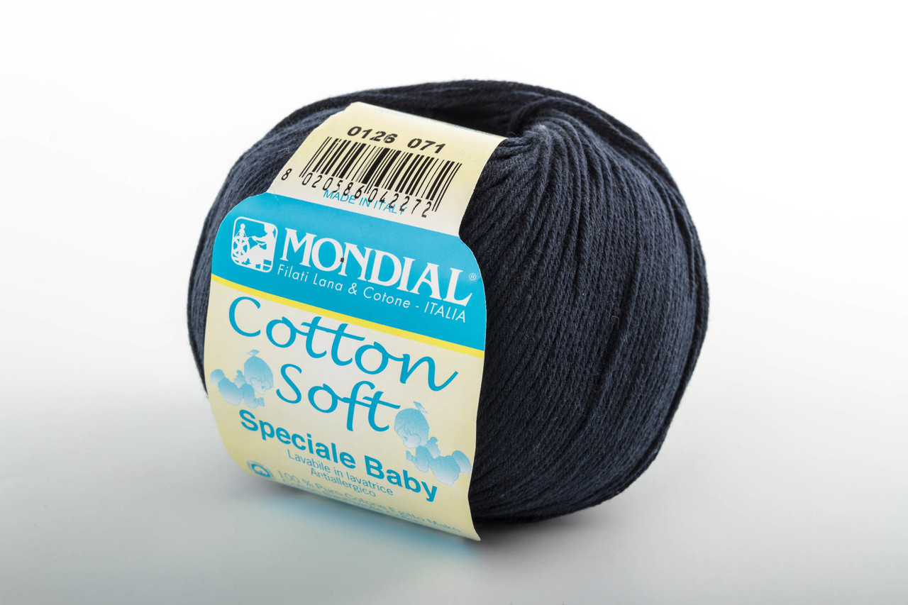 Пряжа Mondial Soft Cotton (Speciale Baby) 0126 темно-синій