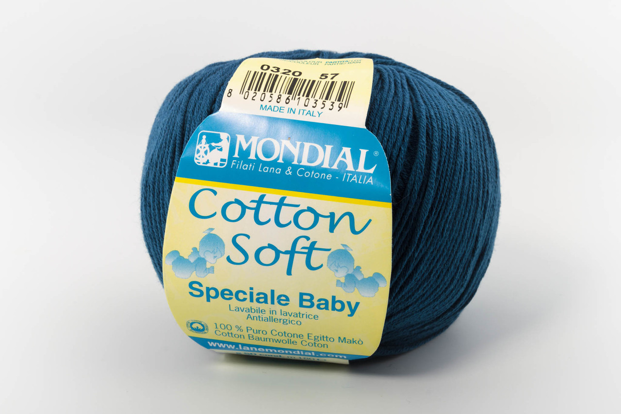 Пряжа Mondial Soft Cotton (Speciale Baby) 0320 джинс