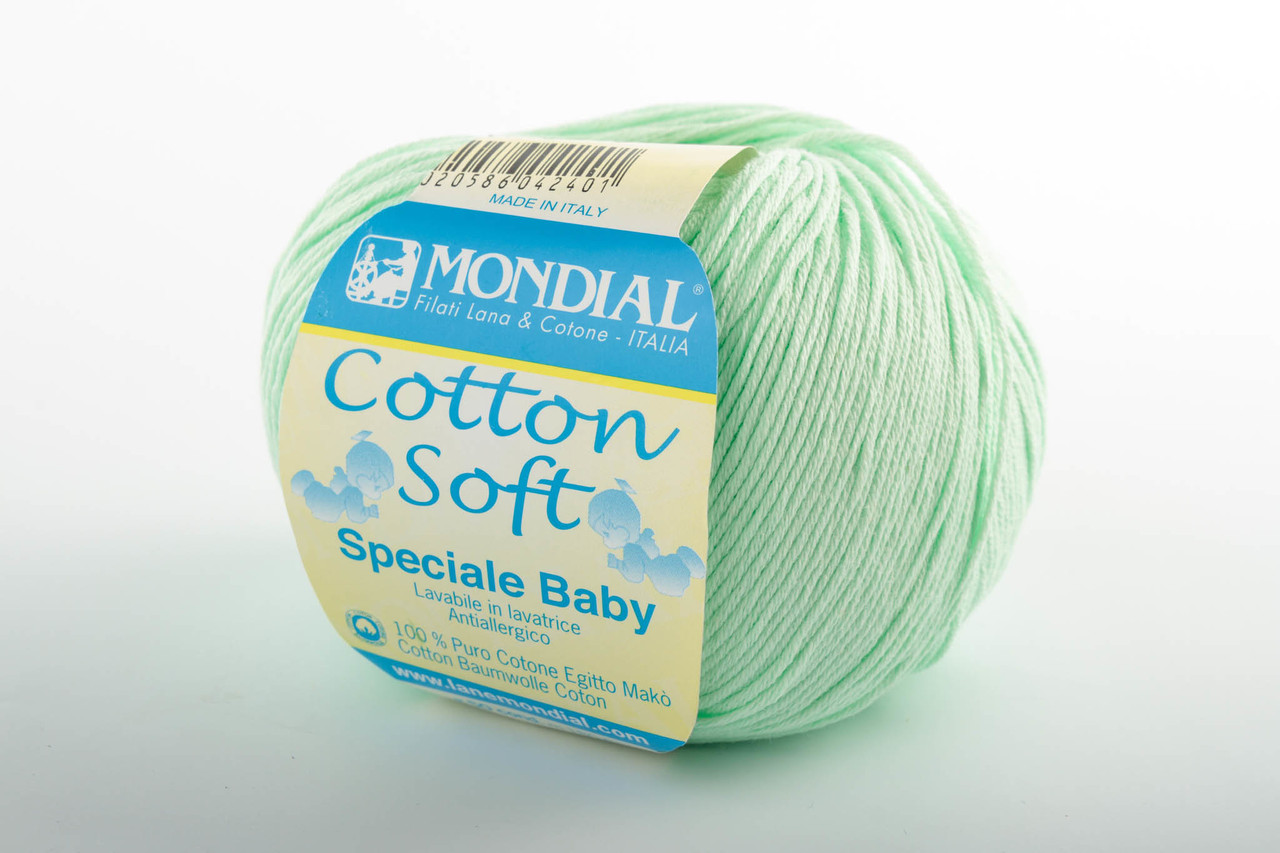 Пряжа Mondial Soft Cotton (Speciale Baby) 0915 м'ятний