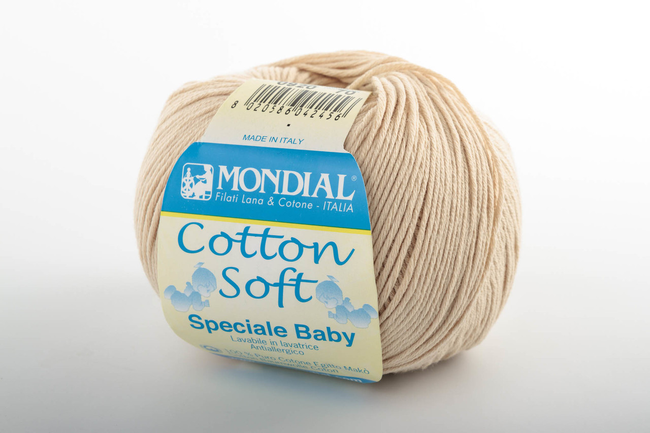 Пряжа Mondial Soft Cotton (Speciale Baby) 0920 бежевий