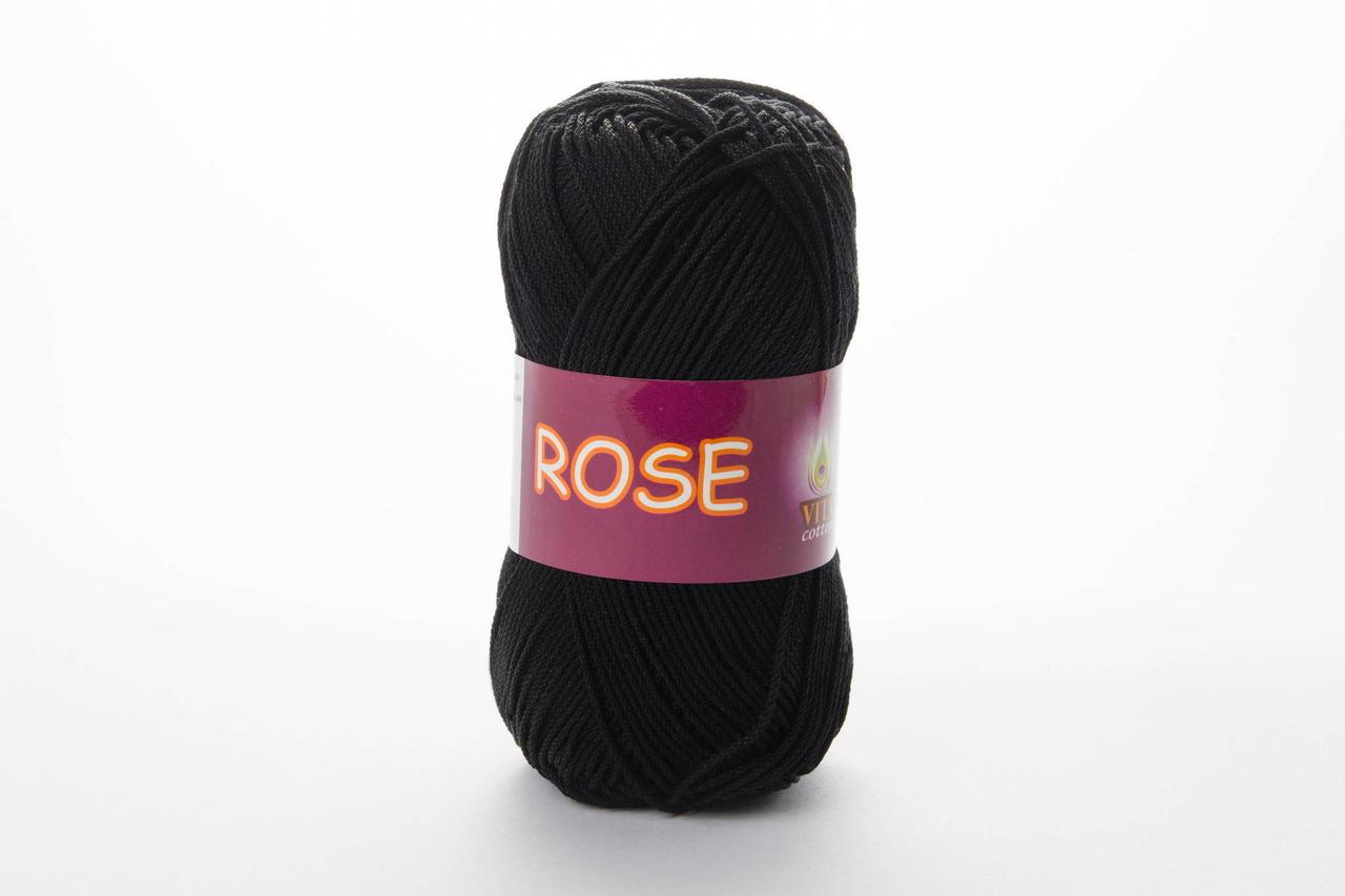Пряжа бавовняна Vita Cotton Rose, Color No.3902 чорний