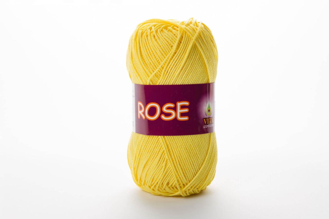 Пряжа бавовняна Vita Cotton Rose, Color No.3916 жовтий, фото 1