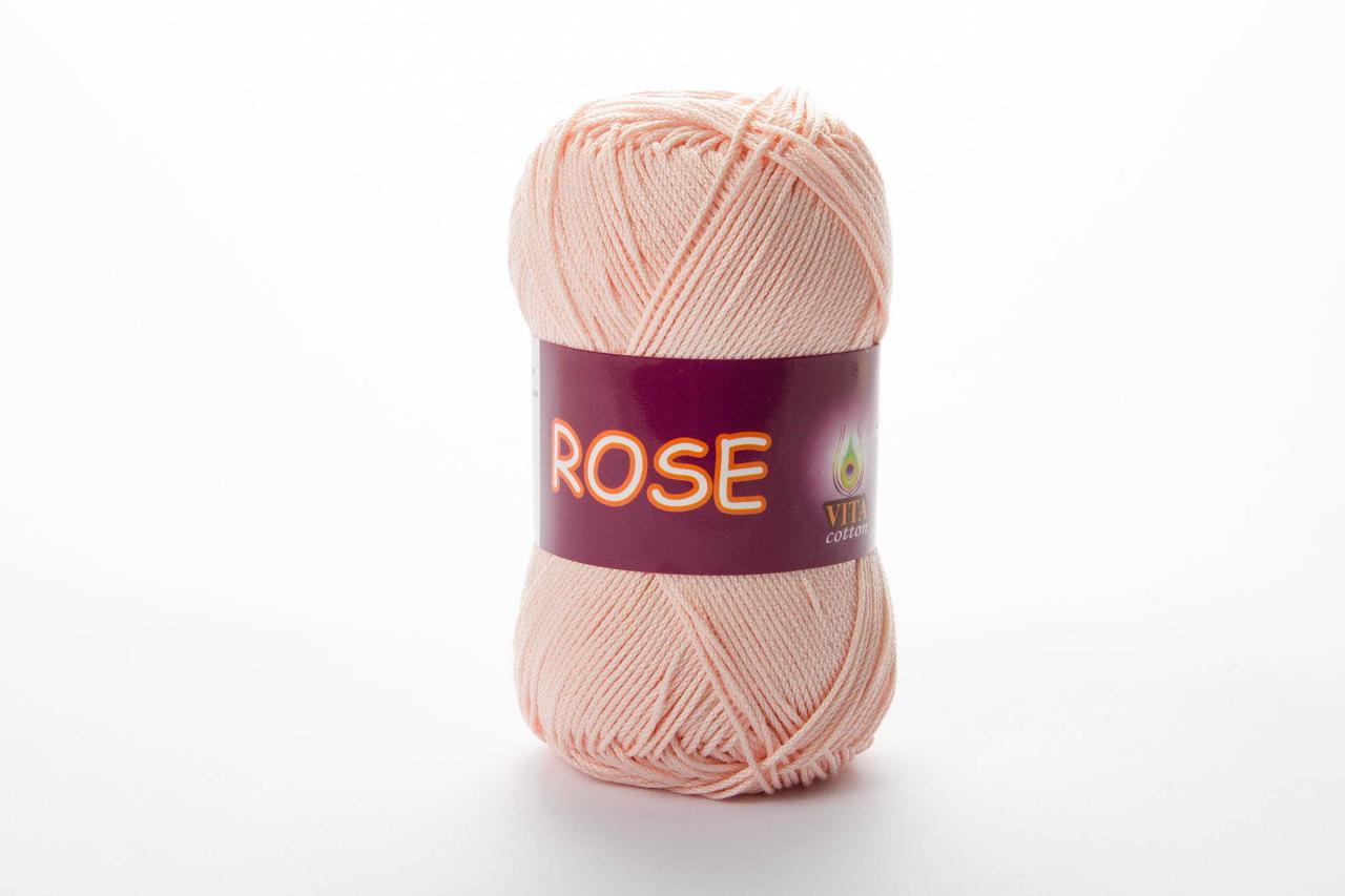 Пряжа бавовняна Vita Cotton Rose, Color No.3904 світло-рожевий