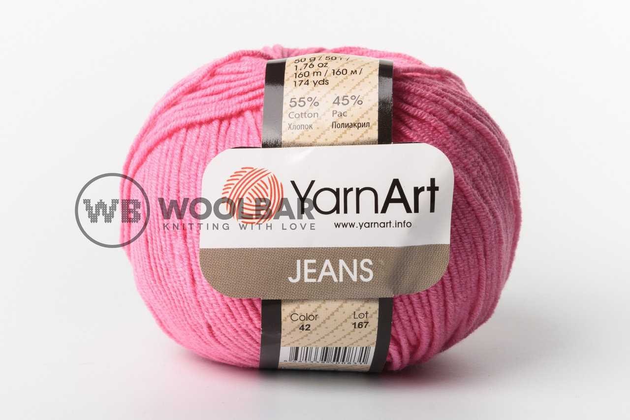 Пряжа YarnArt Jeans 42 яскраво-рожевий