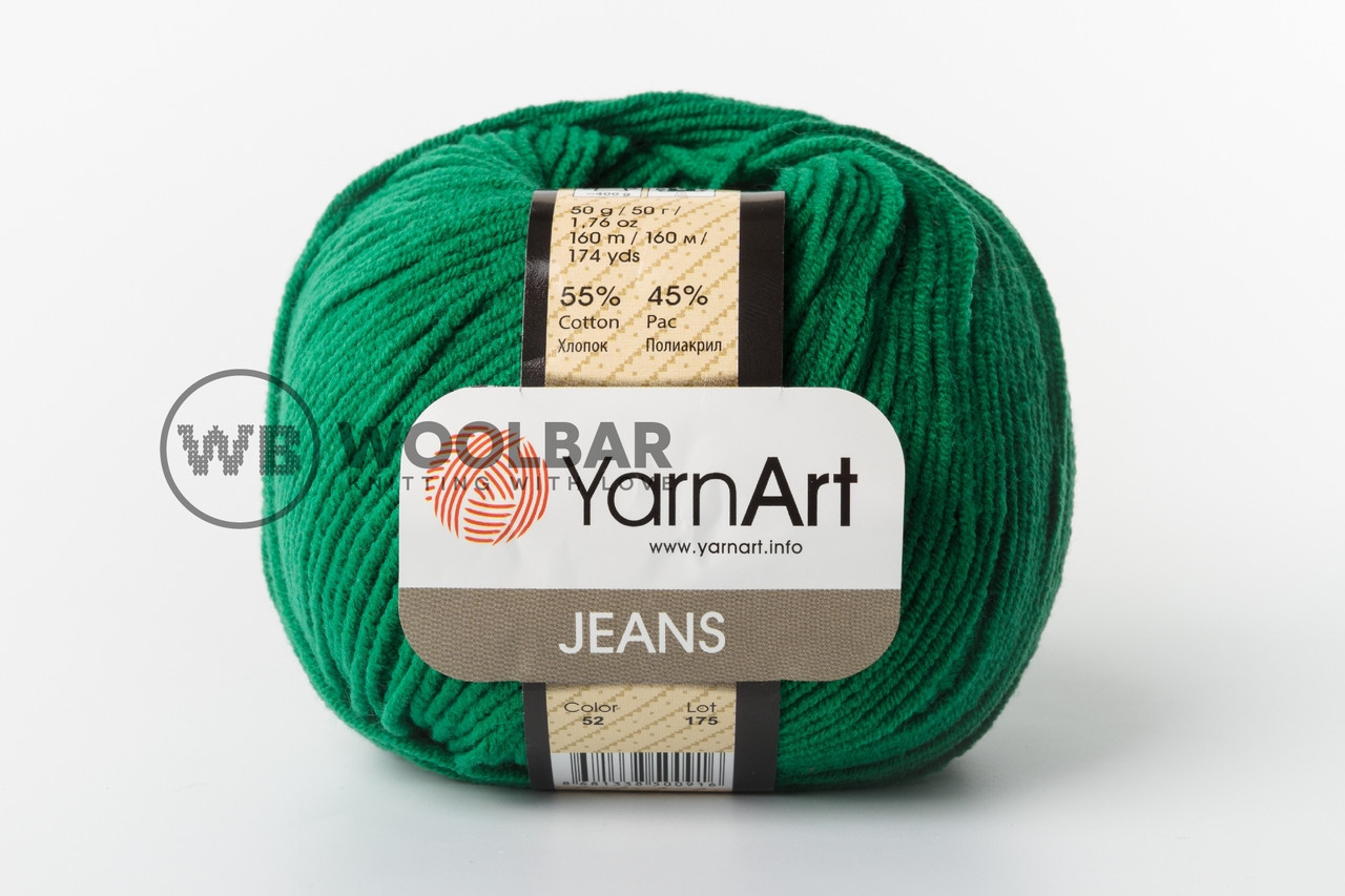 Пряжа YarnArt Jeans 52 зелений