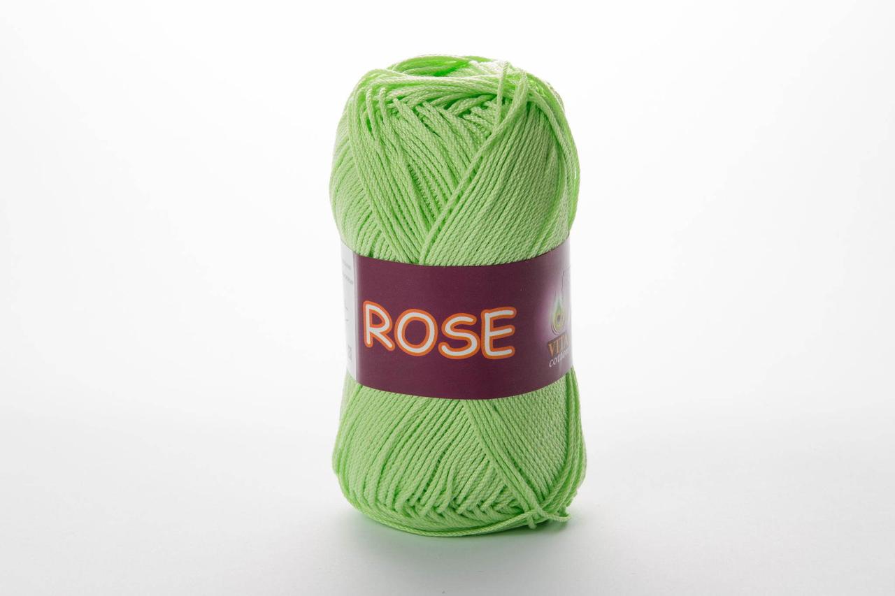 Пряжа бавовняна Vita Cotton Rose, Color No.3910 салат
