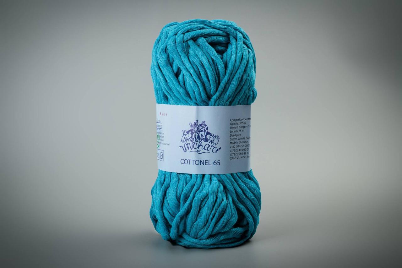 Пряжа бавовняна Vivchari Cottonel 65, Color No.3007 бірюза