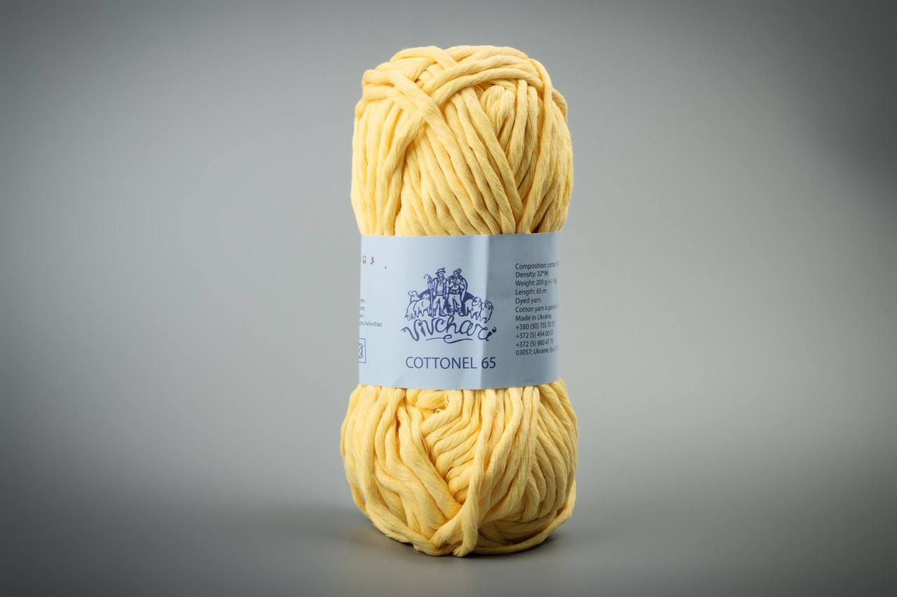 Пряжа бавовняна Vivchari Cottonel 65, Color No.3003 жовтий