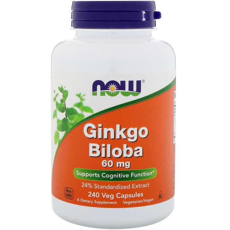 Гинкго Билоба, Ginkgo Biloba, Now Foods, 60 мг, 240 капсул - фото 1 - id-p1294052660