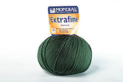 Пряжа Mondial Extrafine Superwash, Color No.0052 темно-зелений