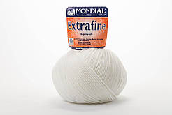 Пряжа Mondial Extrafine Superwash, Color No.0100 білий