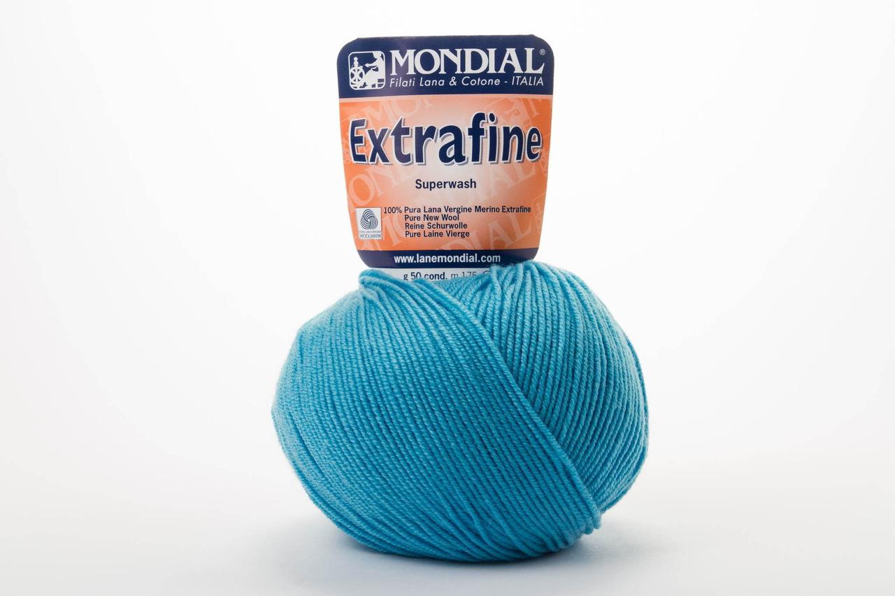 Пряжа Mondial Extrafine Superwash 0109 бірюза