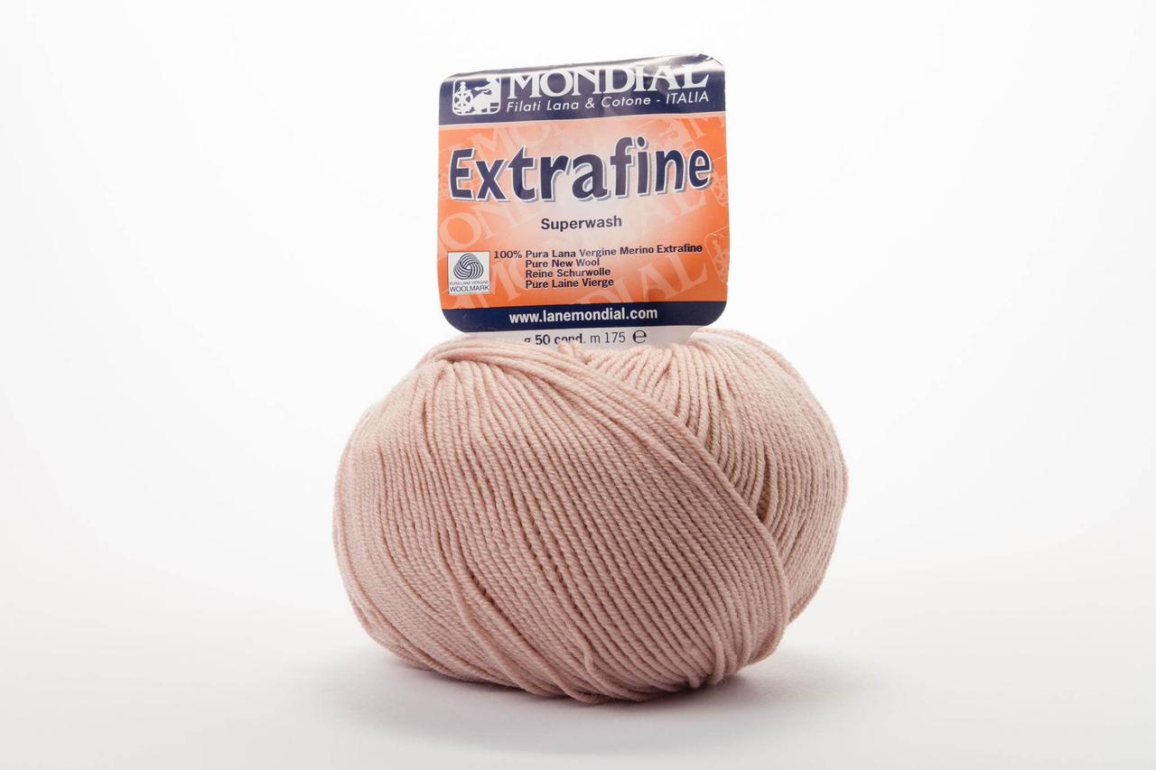Пряжа Mondial Extrafine Superwash 0145 бежево-рожевий
