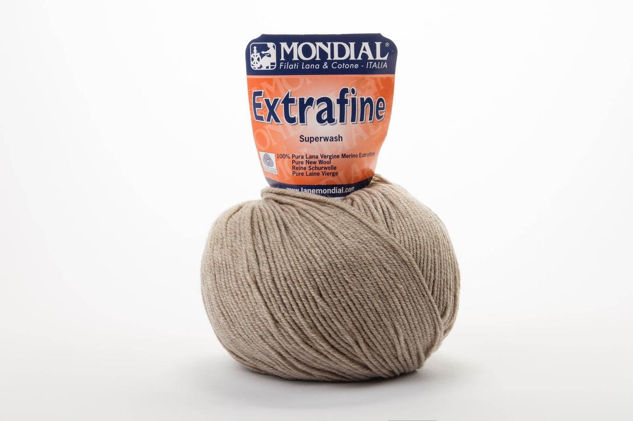 Пряжа Mondial Extrafine Superwash, Color No.0400 сіро-коричневий