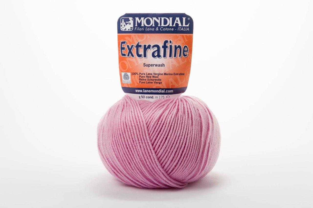 Пряжа Mondial Extrafine Superwash 0409 світлий бузково-рожевий