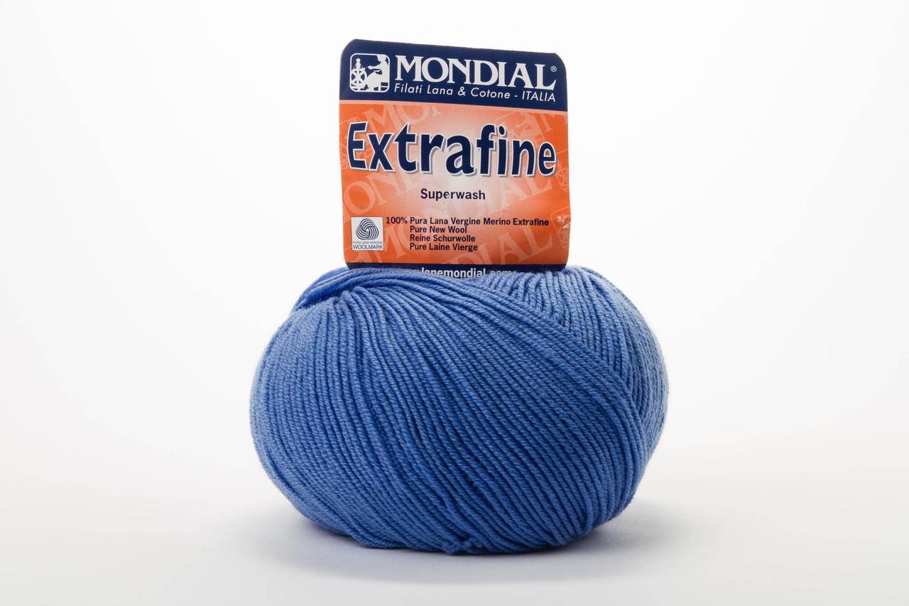 Пряжа Mondial Extrafine Superwash 0765 темно-блакитний