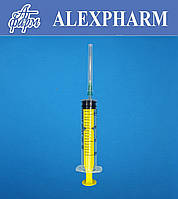 Шприц одноразовый 20мл Luer с иглой 21G 0,8*40мм уп/50шт ALEXPHARM