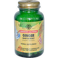 Корень имбиря (Ginger Root Extract), Solgar, 60 капсул