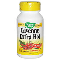 Кайенский перец, Cayenne Extra Hot, Nature's Way, 450 мг, 100 кап.