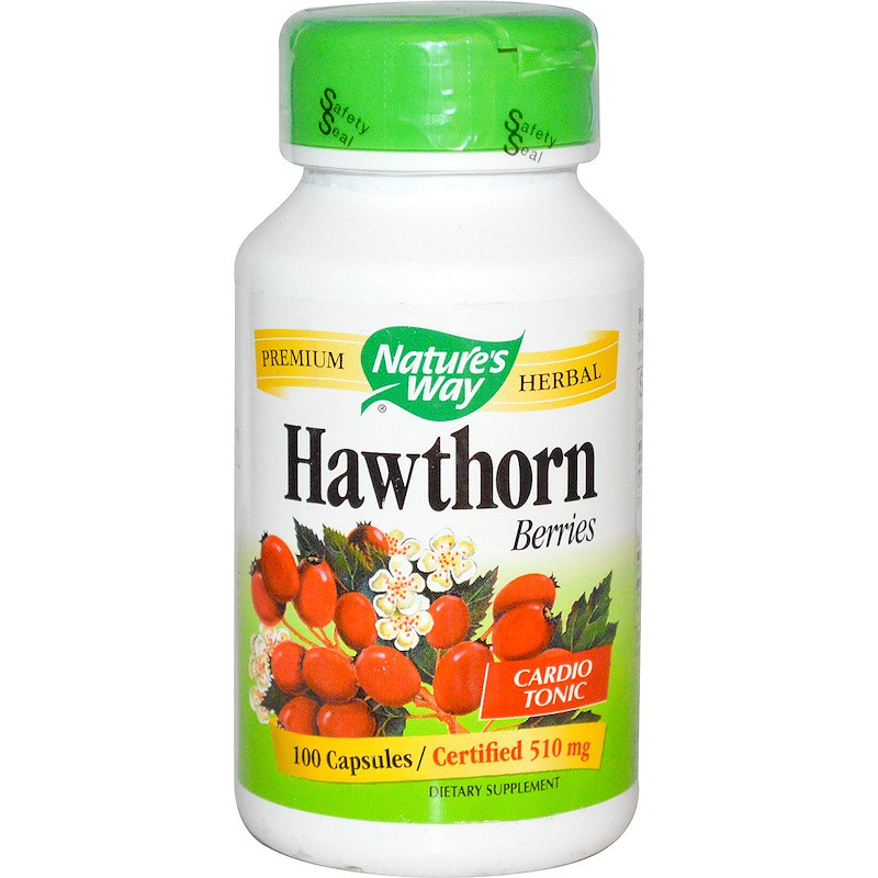 Боярышник, Hawthorn Berries, Nature's Way, 510 мг, 100 капсул - фото 1 - id-p1294053593