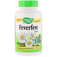 Пиретрум девичий, Feverfew Leaves, Nature's Way, 380 мг, 180 капсул